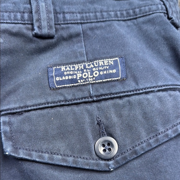 Ralph Lauren Blue Cargo Shorts Practical Cotton Blend - Picture 2 of 5